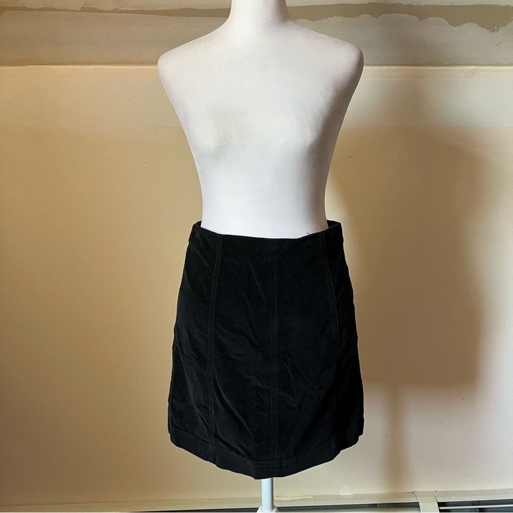 Free People Modern Femme Corduroy Mini Skirt in Ink Black size 4 - Picture 2 of 8